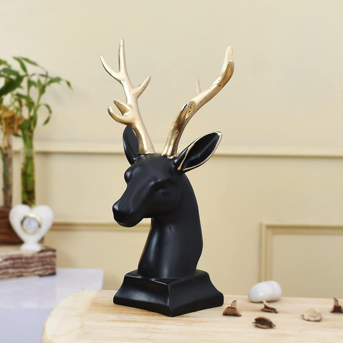 Antique Finish Deer Face Showpiece for Home Decor/Gifting/Living Room Decorative Showpiece.