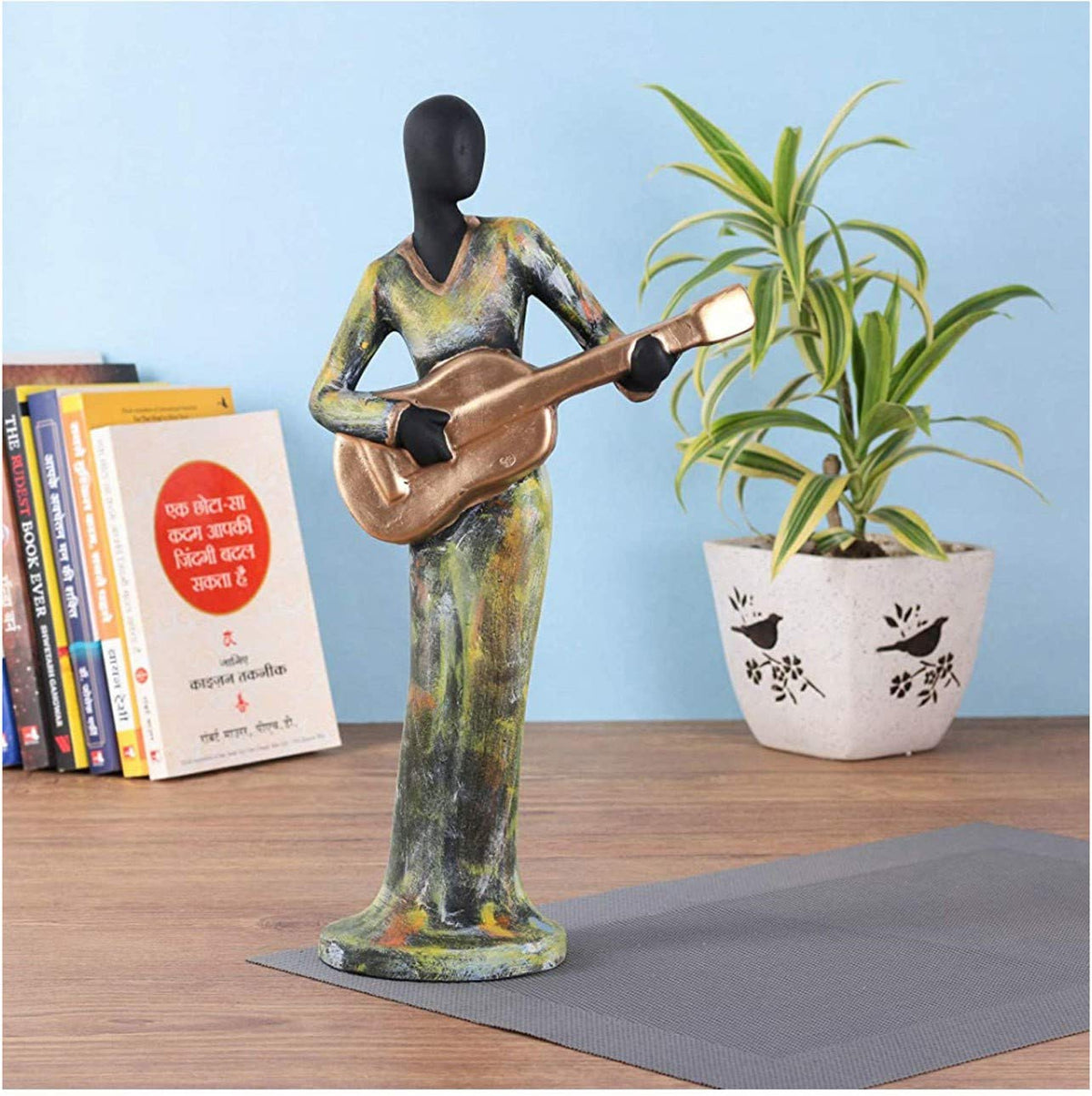 Human Playing Musical Statue for Home Decor Decorative Showpiece.