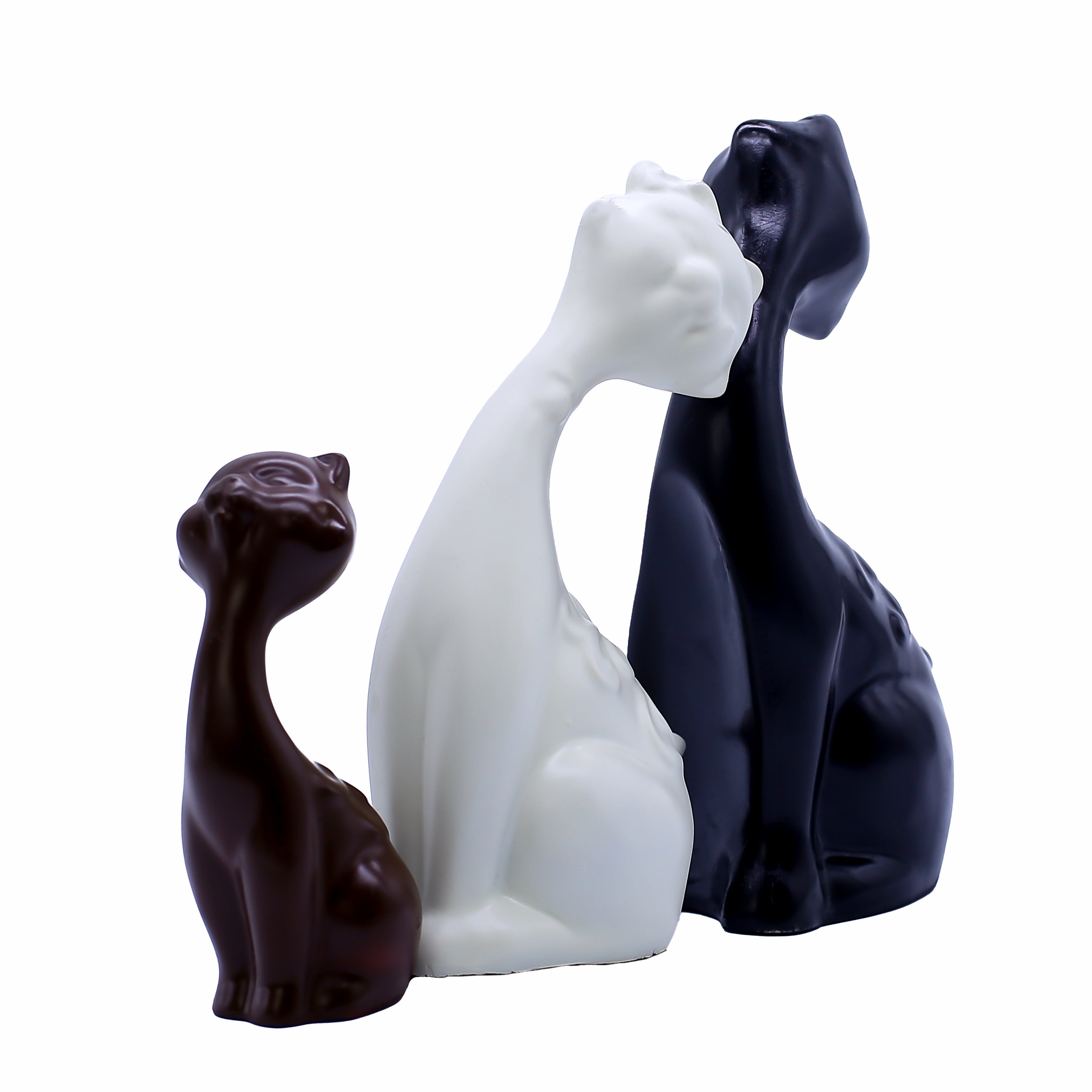 Golden Geometric Cat Statue ? Abstract Mother and Kitten Figurine, Modern Resin Animal Sculpture for Home Decor, Living Room, Bedroom, Shelf, and Office Desktop ? Unique Gift for Cat Lovers