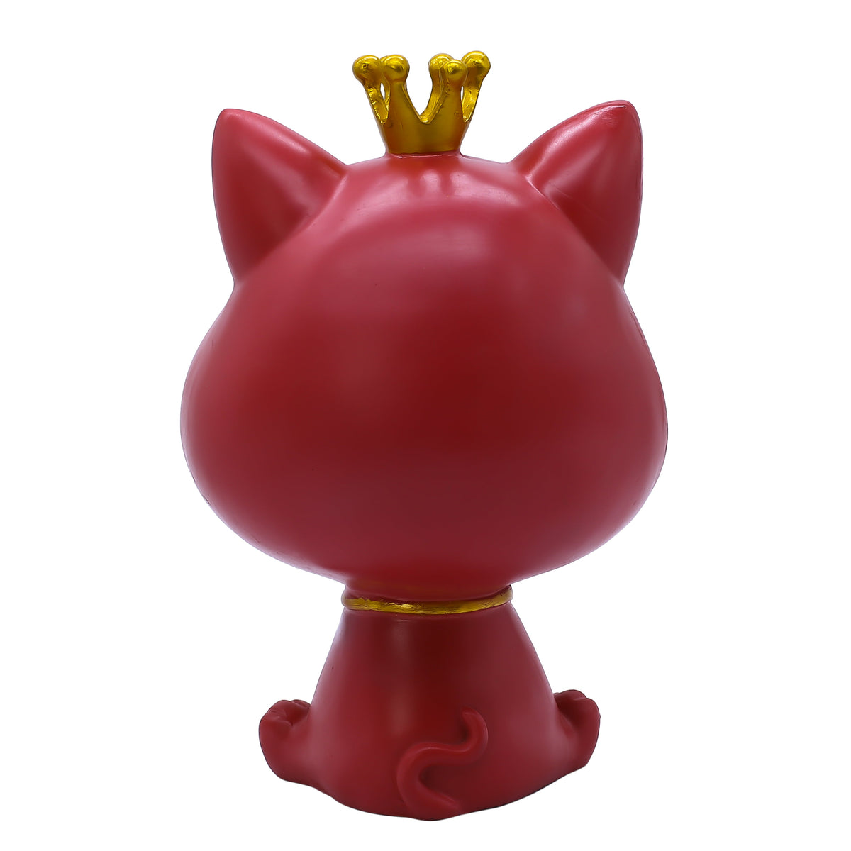 Elegant Red Big Mouth Cat Showpiece for Home Dcor | Modern Polyresin Dog Figurine Set with Gold Accents | Tabletop Decorative Statue for Living Room, O