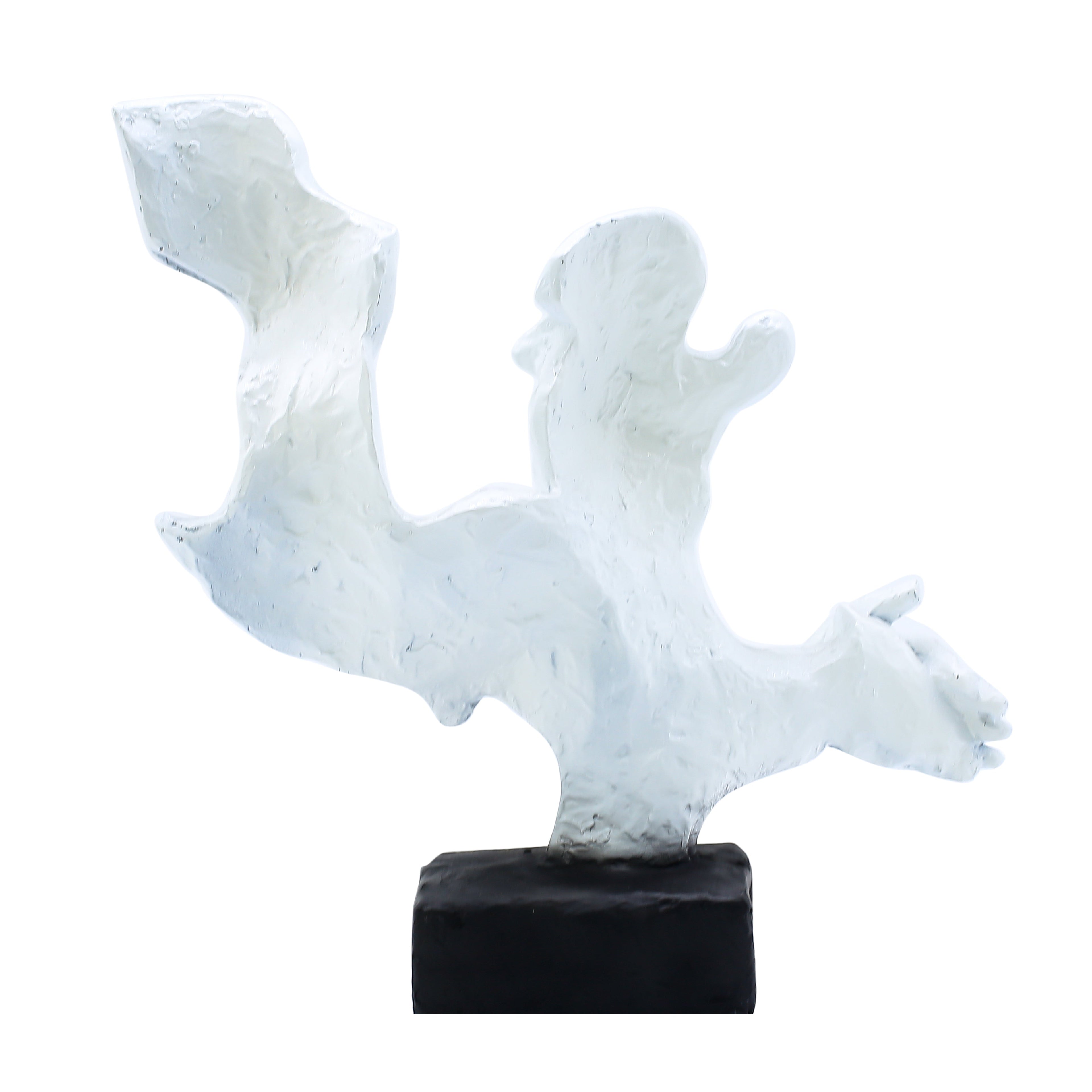 Abstract Double Face Sculpture | Modern White Artistic Showpiece | Polyresin Figurine for Home Decor, Living Room Shelf & Office Table
