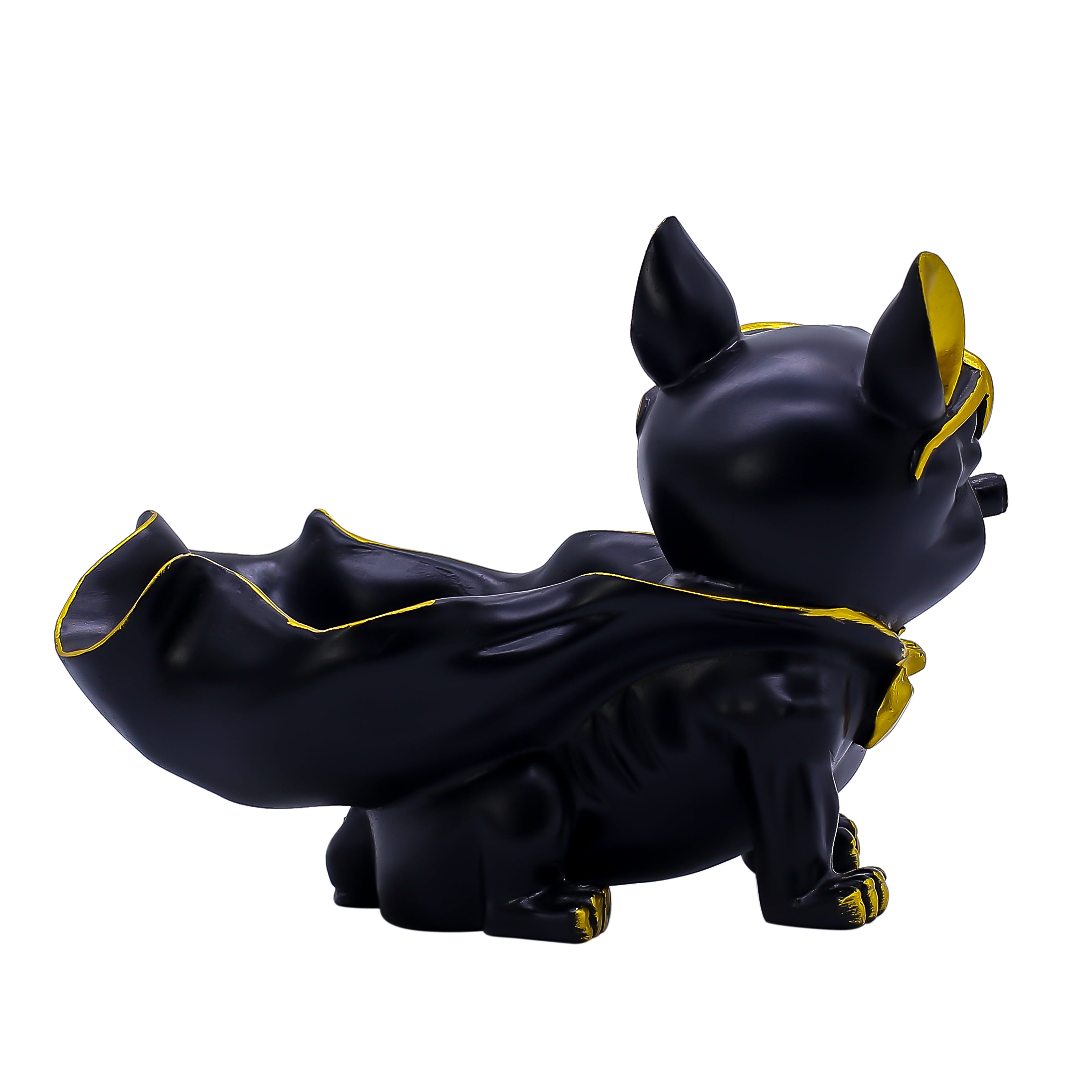 Elegant Tokari Black Dog  Showpiece for Home Dcor | Modern Polyresin Dog Figurine Set with Gold Accents | Tabletop Decorative Statue for Living Room, O