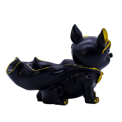 Elegant Tokari Black Dog  Showpiece for Home Dcor | Modern Polyresin Dog Figurine Set with Gold Accents | Tabletop Decorative Statue for Living Room, O