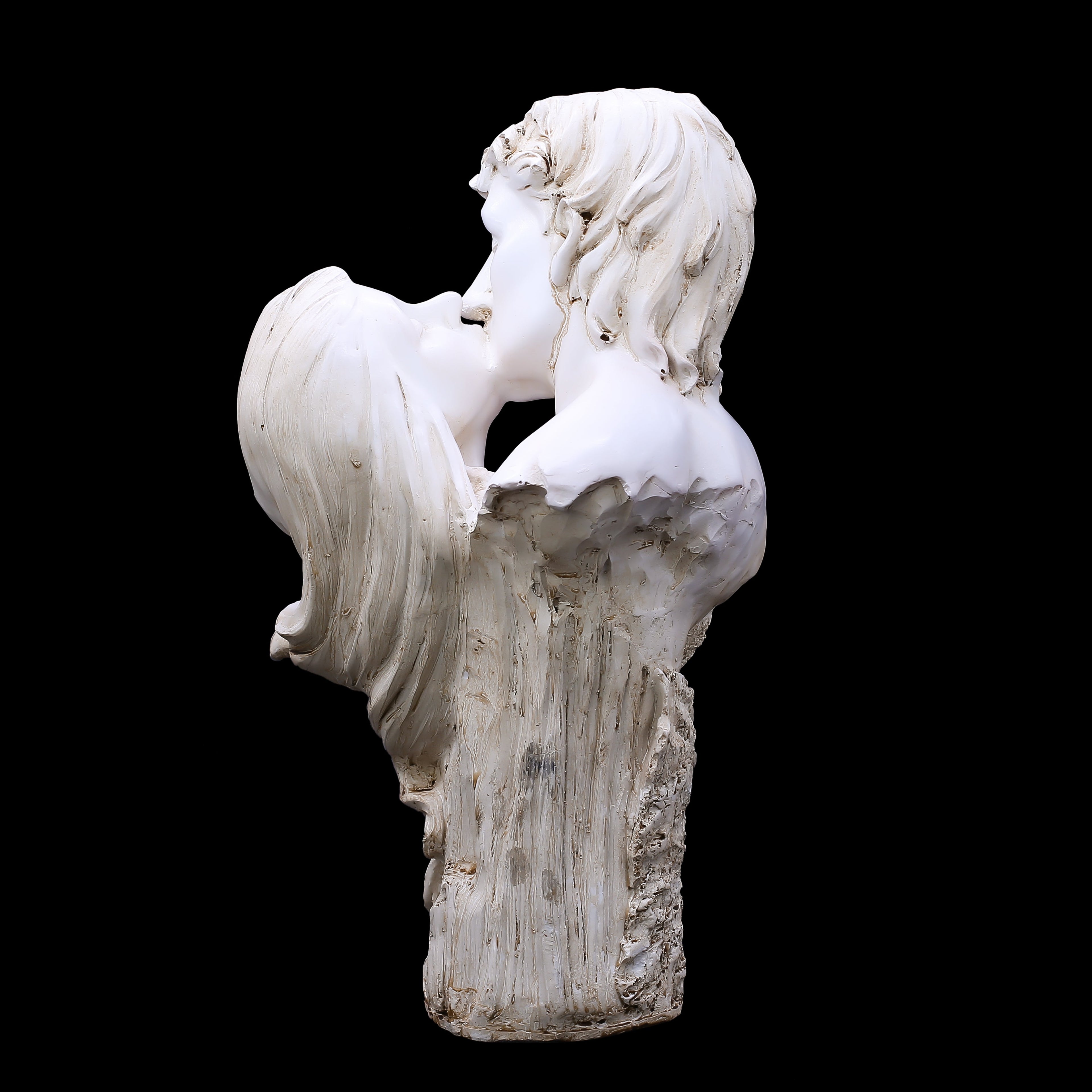 Romantic Couple Showpiece Figurine, Modern Love Statue for Home Decor, Living Room Shelf & Tabletop, Anniversary Gift, Gold & White Decorative Sculpture