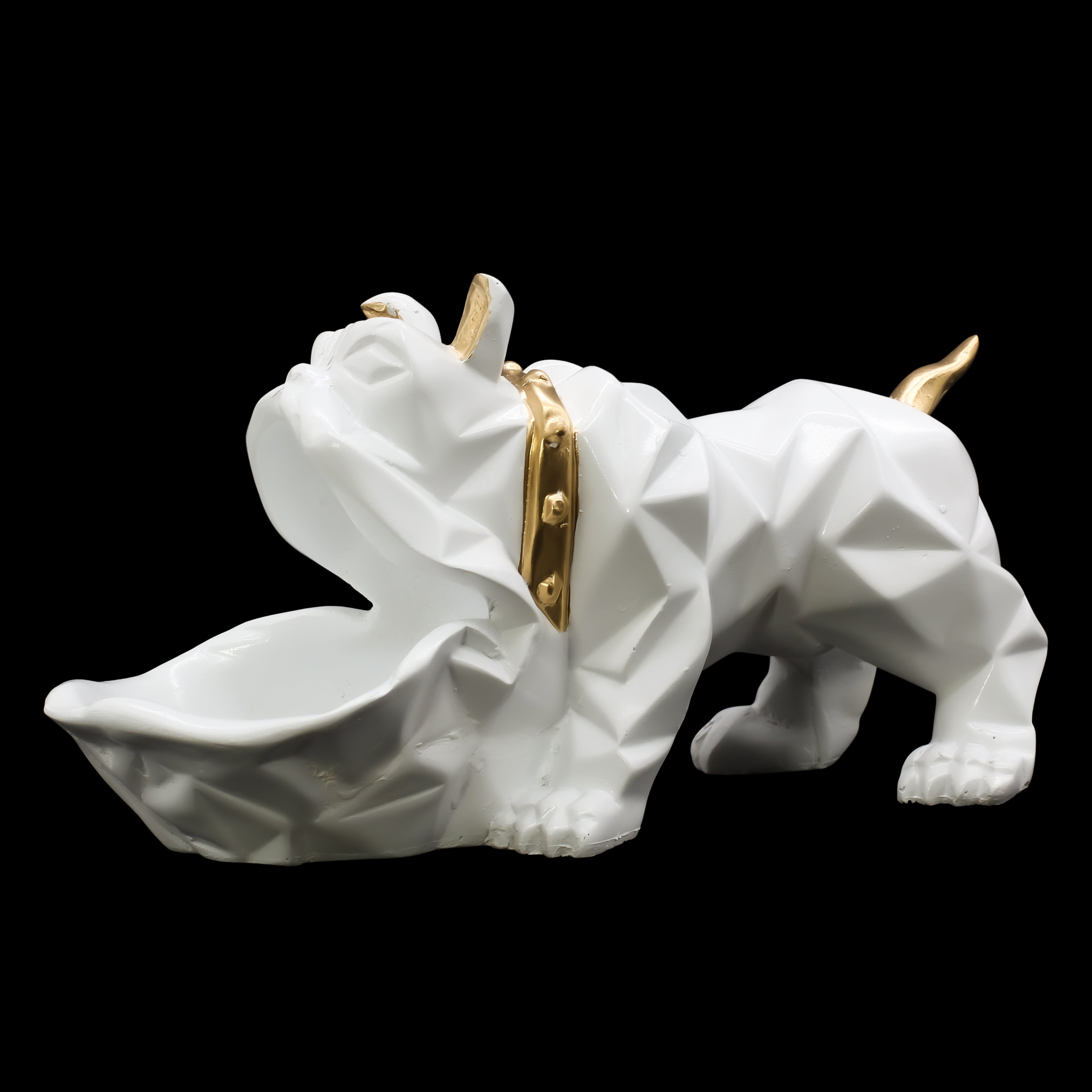 Modern Geometric Black and Gold Bear Figurines ? Set of 2 Faceted Resin Bear Statues, Nordic Style Origami Animal Sculptures for Home Decor, Bookshelf, Office, or Living Room Accents