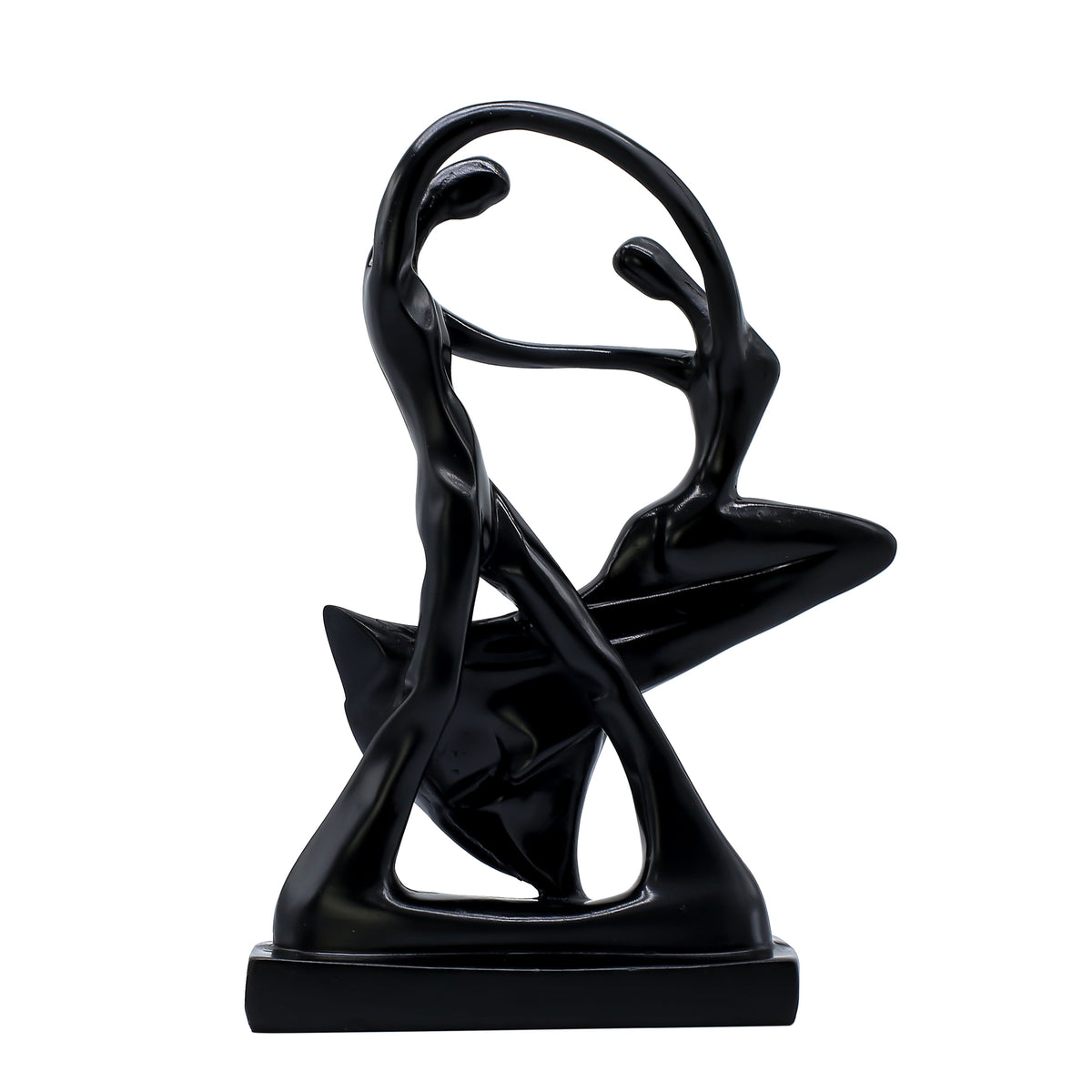 Abstract Romantic Couple Showpiece for Home Dcor | Modern Love Statue for Living Room Bedroom Table | Matte Black Resin Sculpture Gift Item