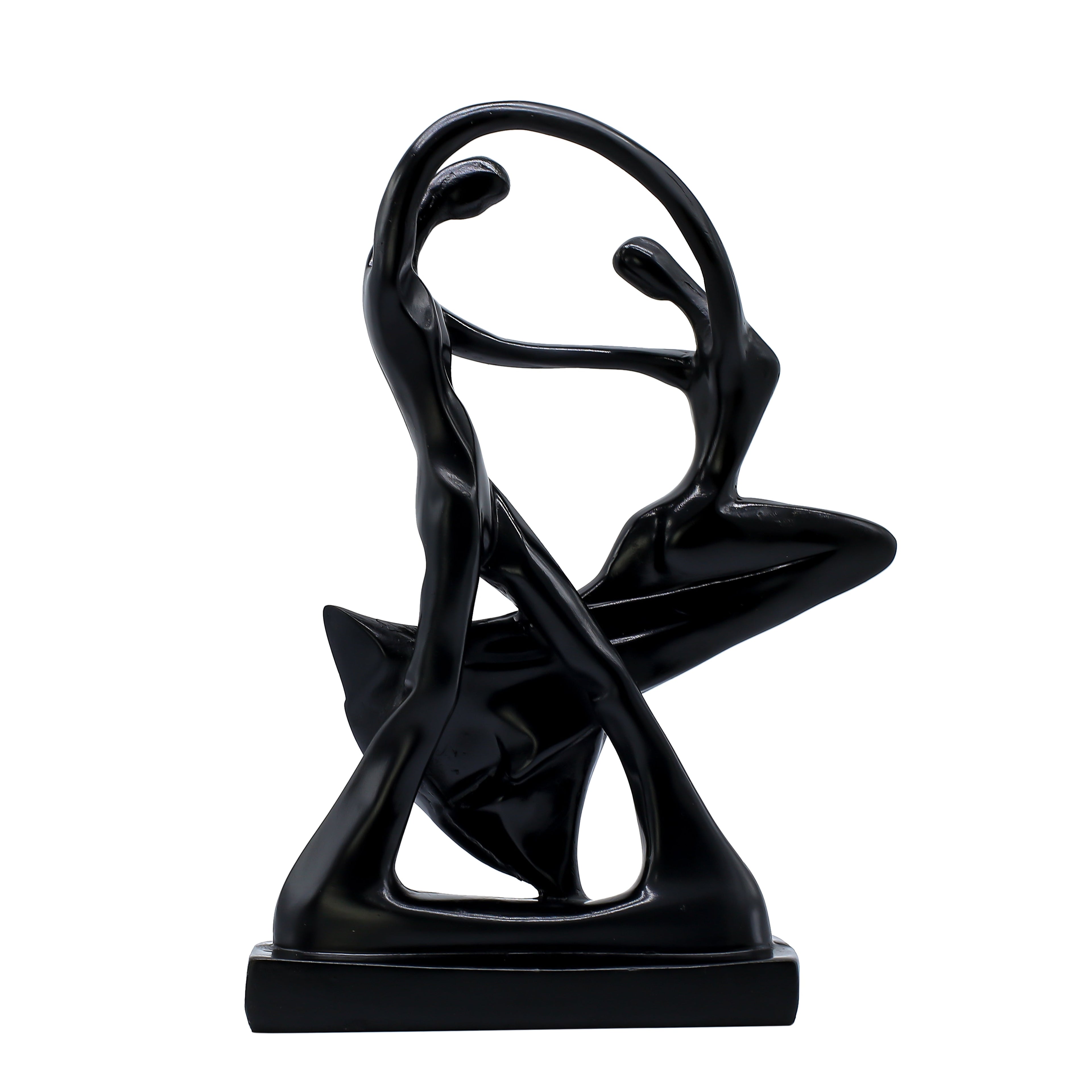 Abstract Romantic Couple Showpiece for Home Dcor | Modern Love Statue for Living Room Bedroom Table | Matte Black Resin Sculpture Gift Item