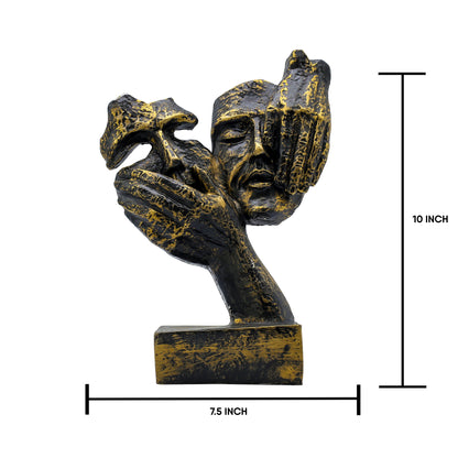 Abstract Couple Love Sculpture Polyresin Showpiece for Home Decor | Modern White Art Statue for Living Room, Bedroom & Gift