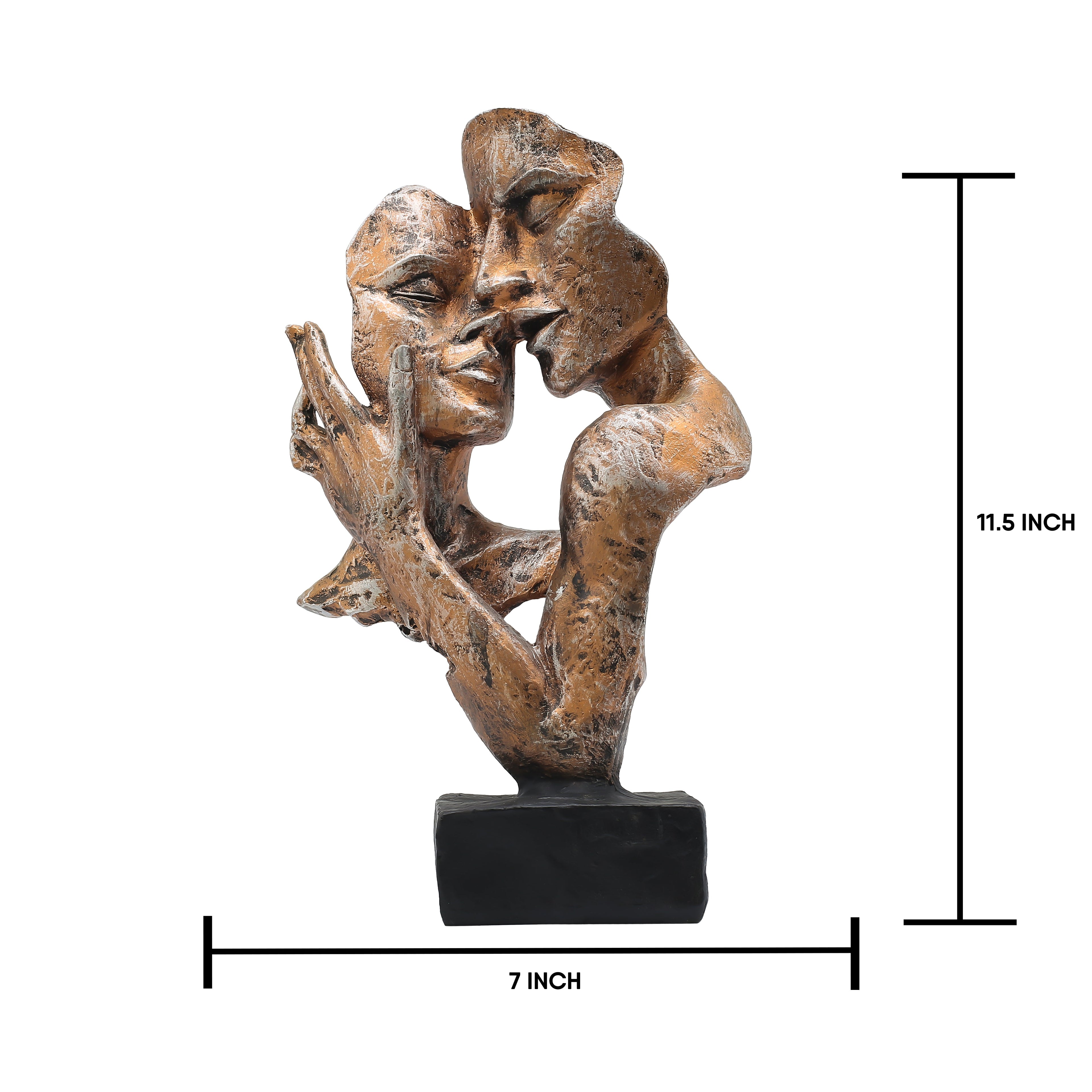 Abstract Couple Love Sculpture Polyresin Showpiece for Home Decor | Modern White Art Statue for Living Room, Bedroom & Gift