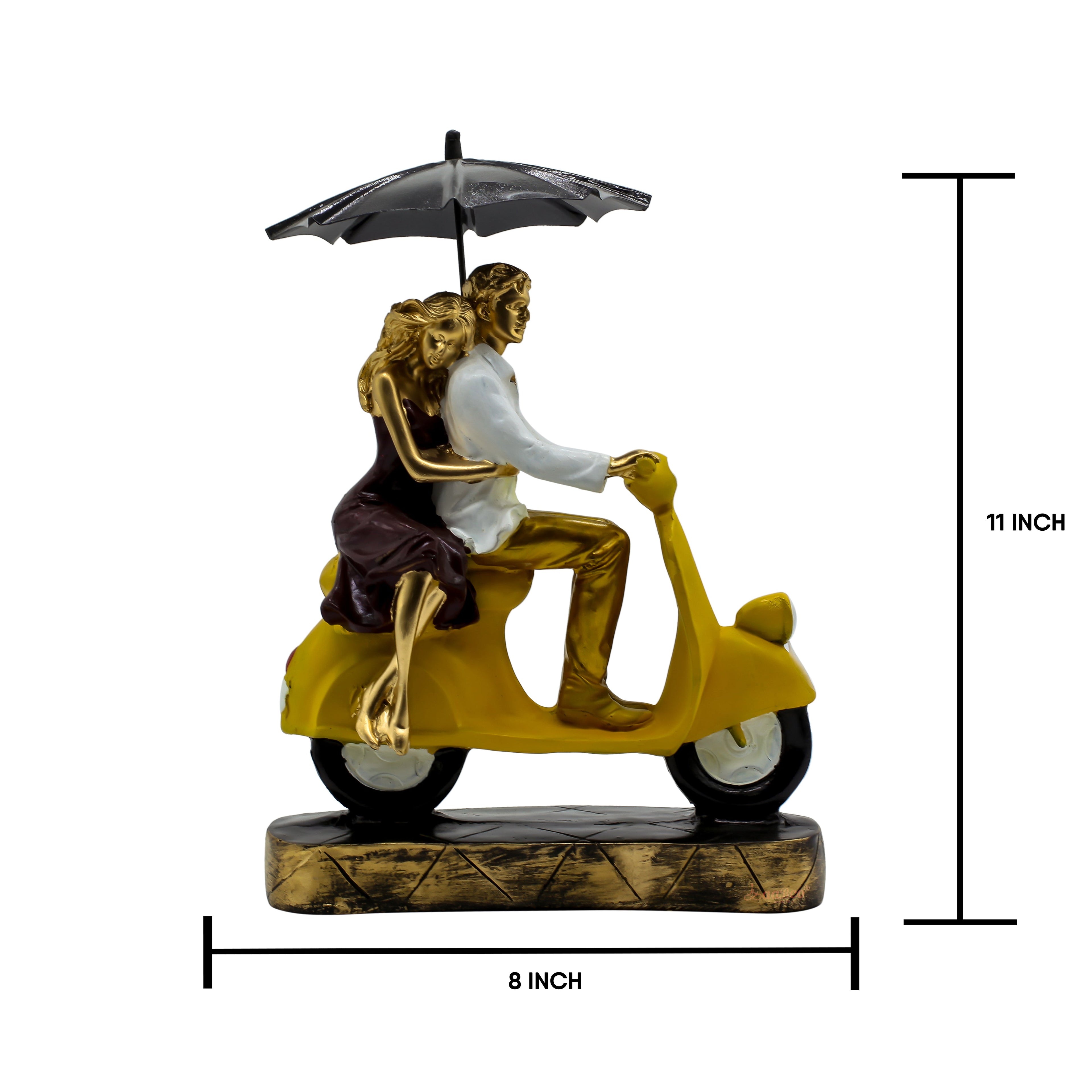 Romantic Couple on Scooter Showpiece, Resin Figurine, Anniversary Wedding Gift