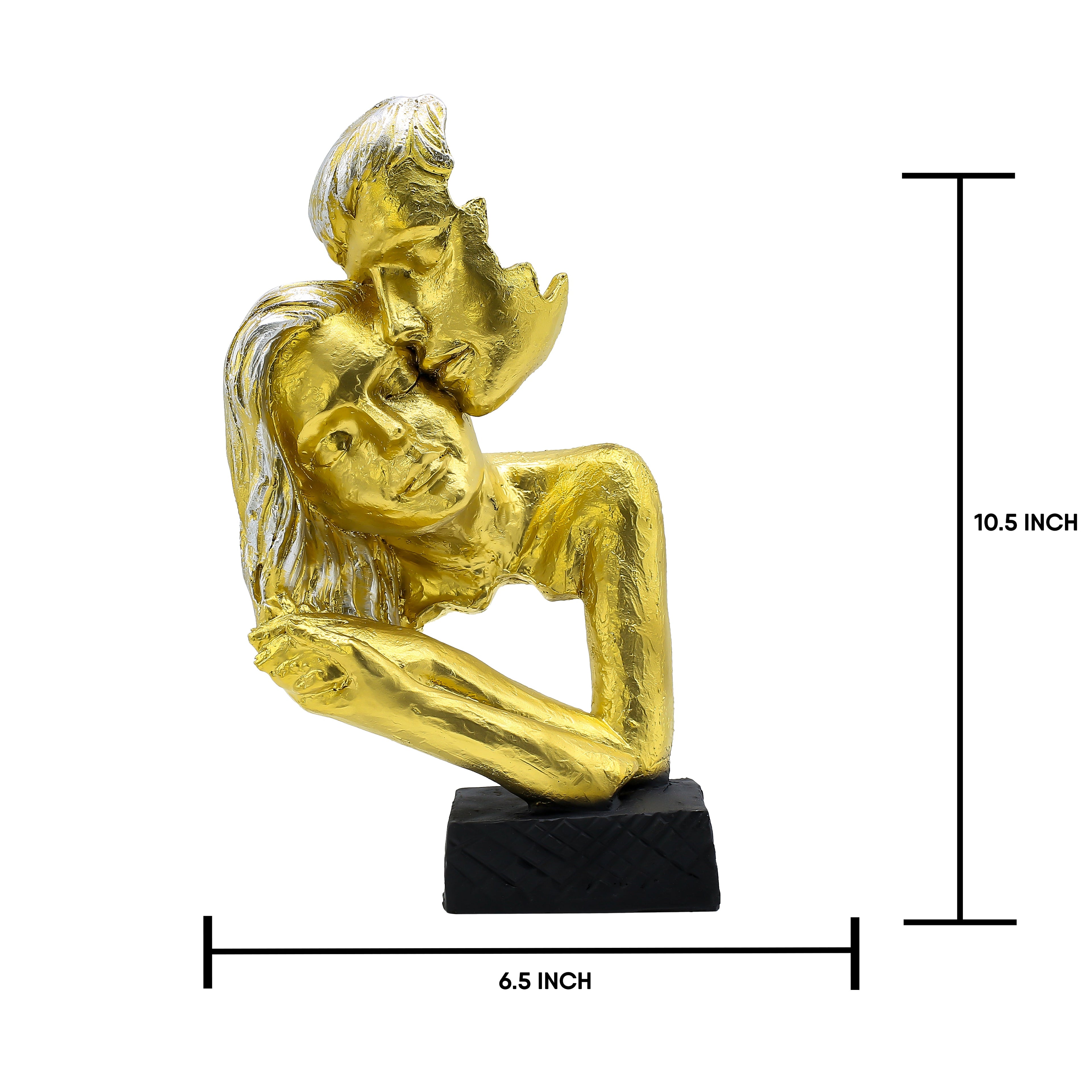 Abstract Couple Love Sculpture Polyresin Showpiece for Home Decor | Modern White Art Statue for Living Room, Bedroom & Gift