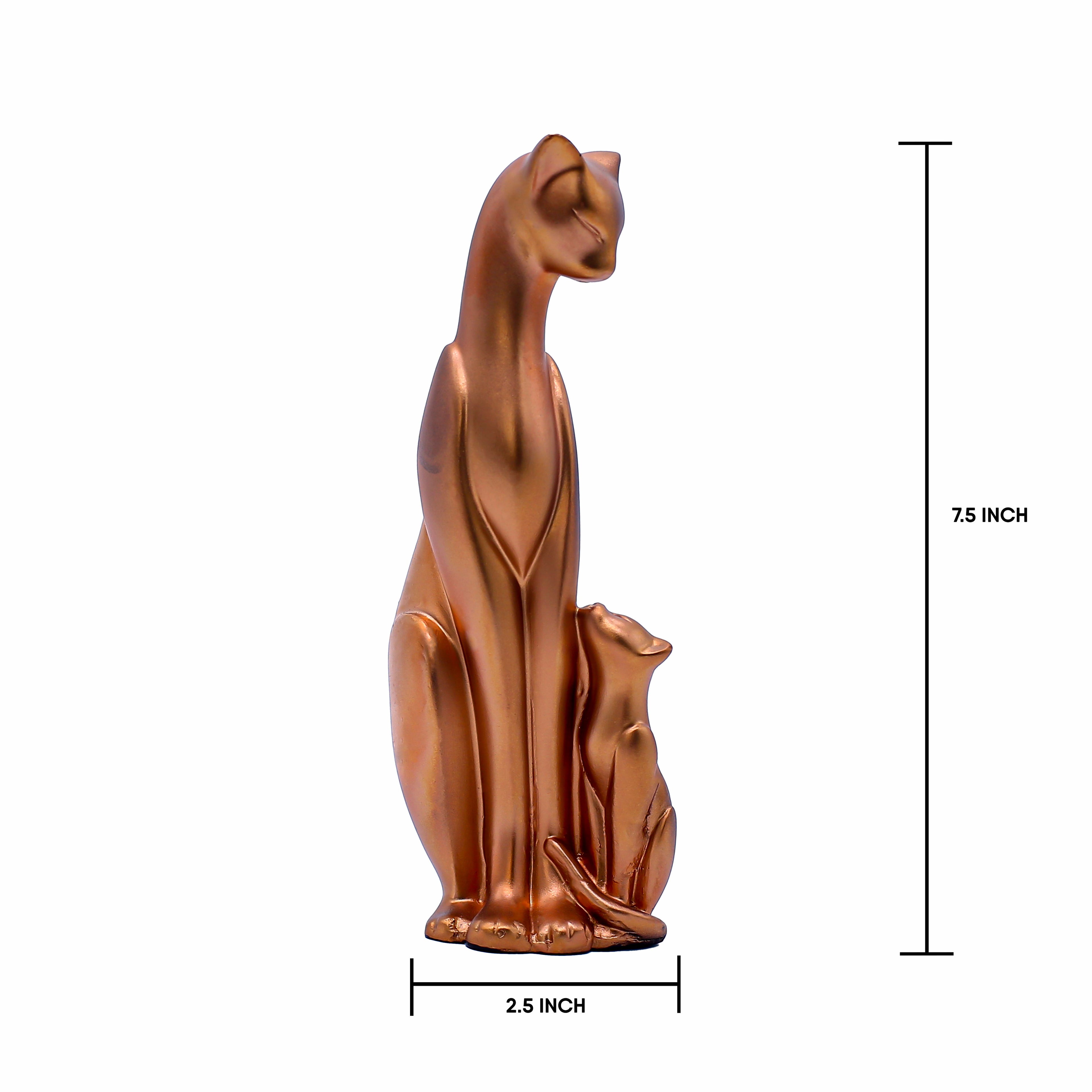 Modern Ceramic Cat Family Figurines Set of 3 ? Abstract Porcelain Feline Statues for Home Decor, Living Room Shelf & Tabletop ? Glossy Black White Brown Animal Sculptures