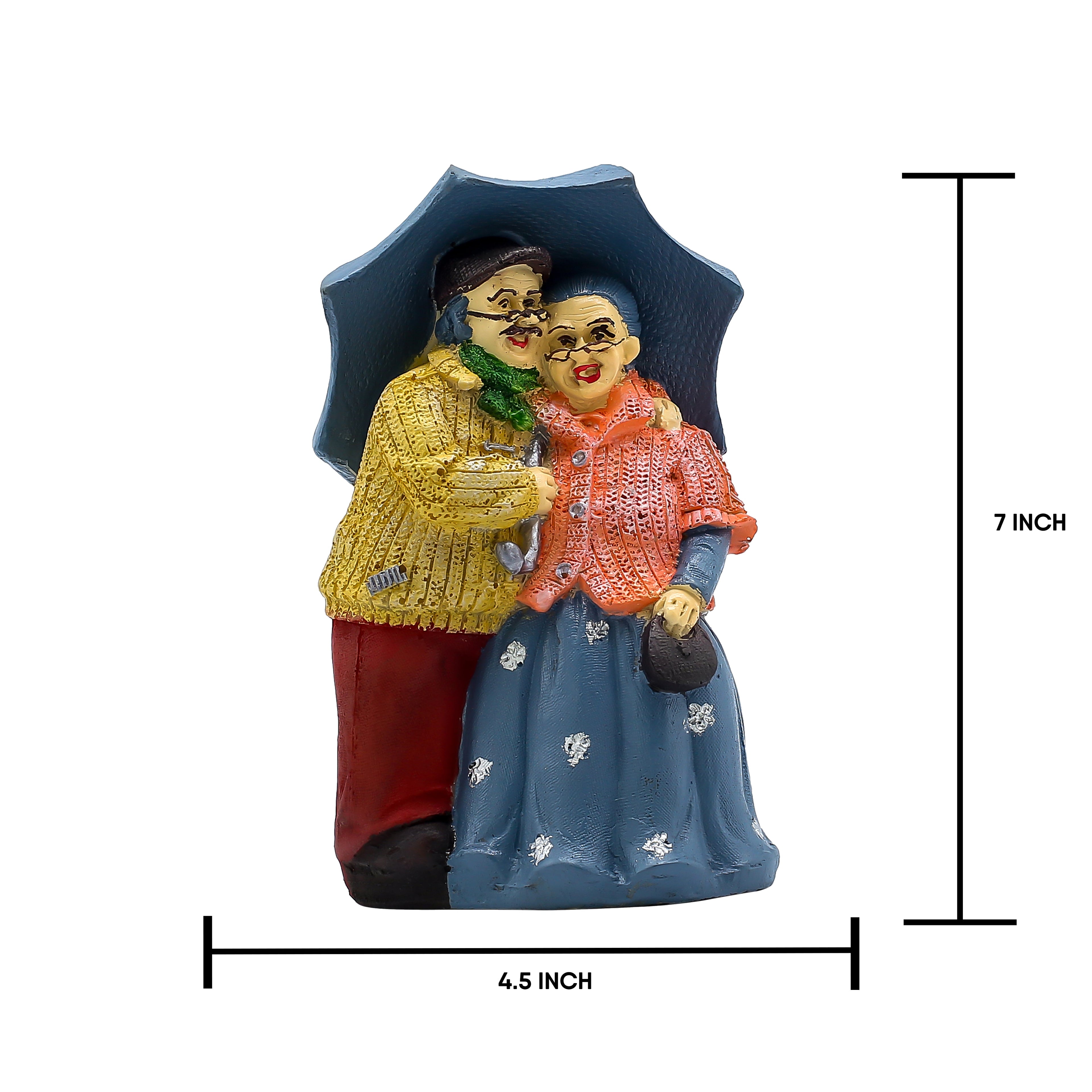 Elderly Couple Bicycle Showpiece | Handcrafted Resin Love Figurine for Home Decor | Anniversary Gift
