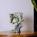 Handcrafted Horse Head Rider Showpiece for Home Dcor | Antique Gold & Silver Finish Polyresin Sculpture | Tabletop Decorative Figurine for Living Room & Gift