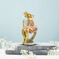 Romantic Loving Couple Statue Showpiece | Golden & White Finish | Valentine, Anniversary & Birthday Gift for Him/Her | Home Decor Figurine