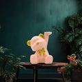 Modern Geometric Pink Bear Figurine with Gold Accents ? Faceted Resin Bear Statue for Home Decor, Nordic Style Animal Sculpture for Shelf, Office, or Living Room Decoration