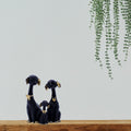 Elegant Black Dog Family Showpiece for Home Dcor | Modern Polyresin Dog Figurine Set with Gold Accents | Tabletop Decorative Statue for Living Room, O