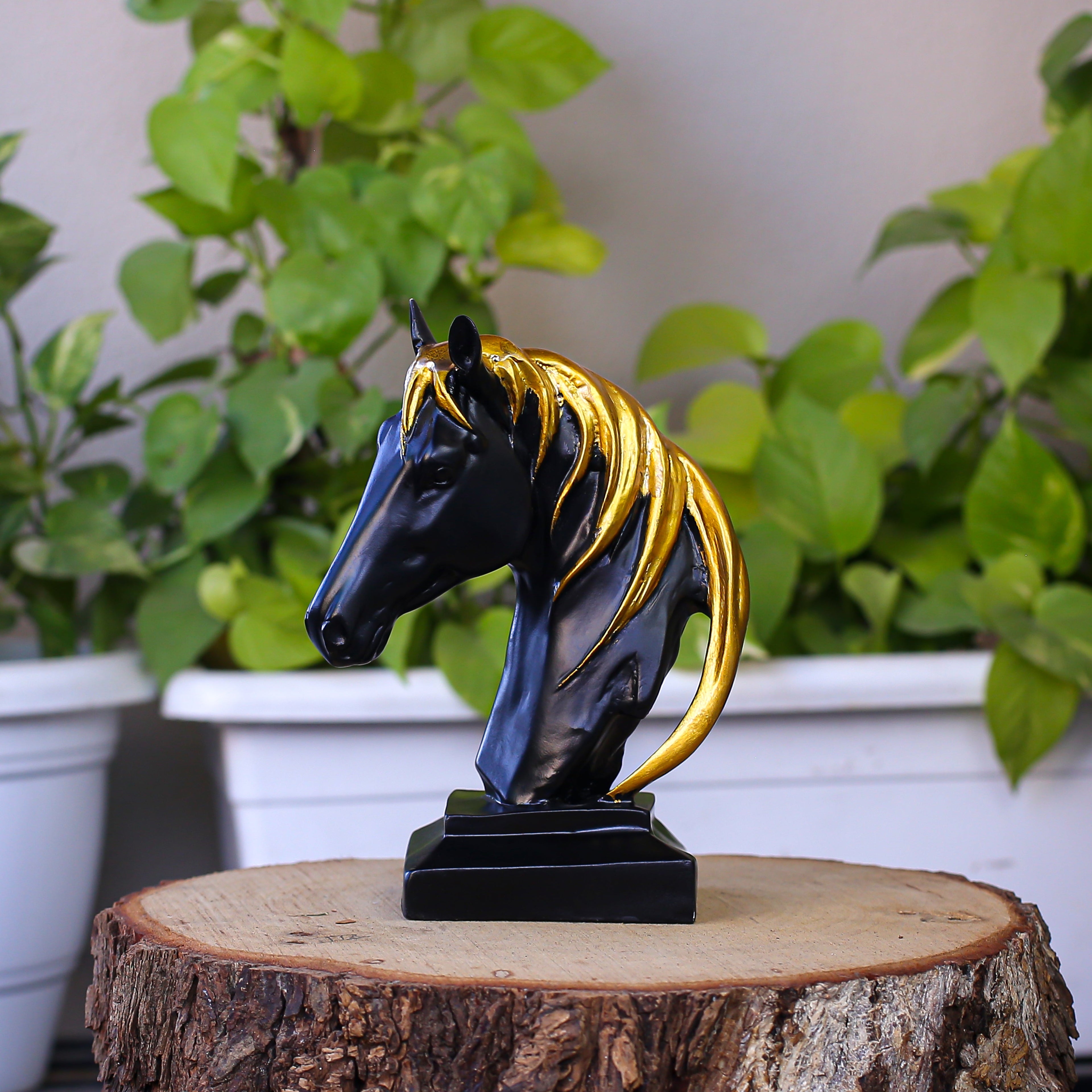 Horse Head Showpiece Set of 2 for Home Dcor | Royal Polyresin Horse Figurines | Tabletop Decorative Statues for Living Room, Office & Premium Gift