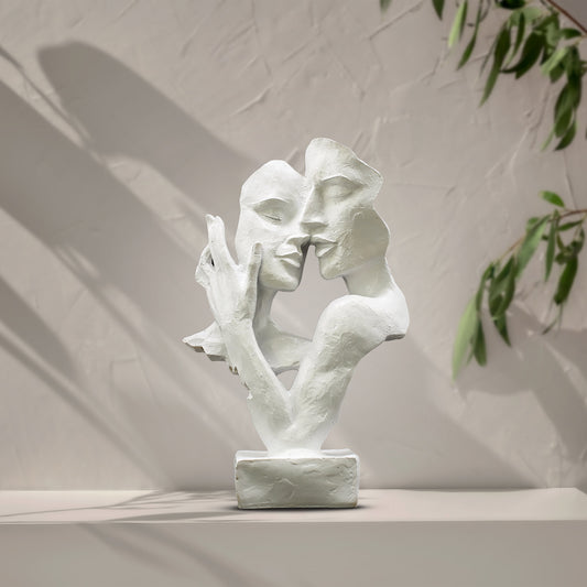 Abstract Face Reading Sculpture Polyresin Showpiece for Home Decor | Modern Art Statue for Living Room, Office & Study Table