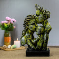 Abstract Family Figure Sculpture ? Modern Mother and Children Art Statue ? Elegant Bronze & Emerald Green Tabletop Decor ? Symbol of Love & Togetherness