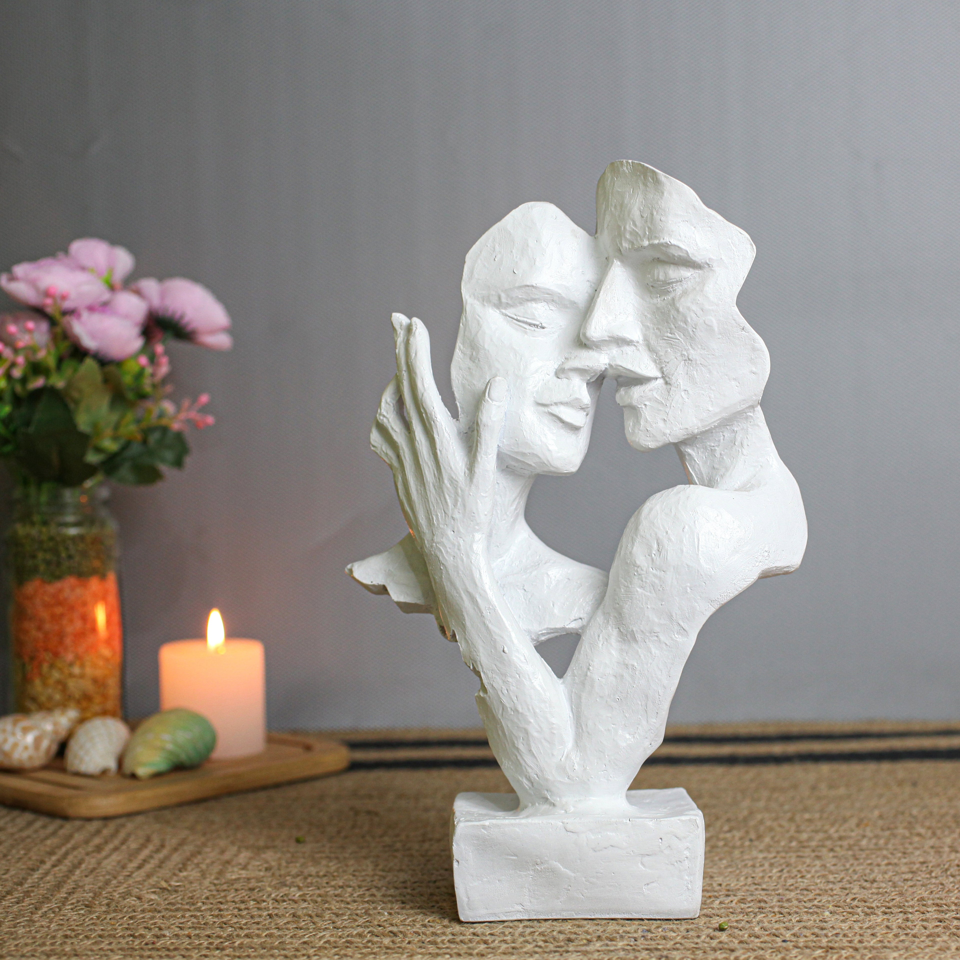 Abstract Face Reading Sculpture Polyresin Showpiece for Home Decor | Modern Art Statue for Living Room, Office & Study Table