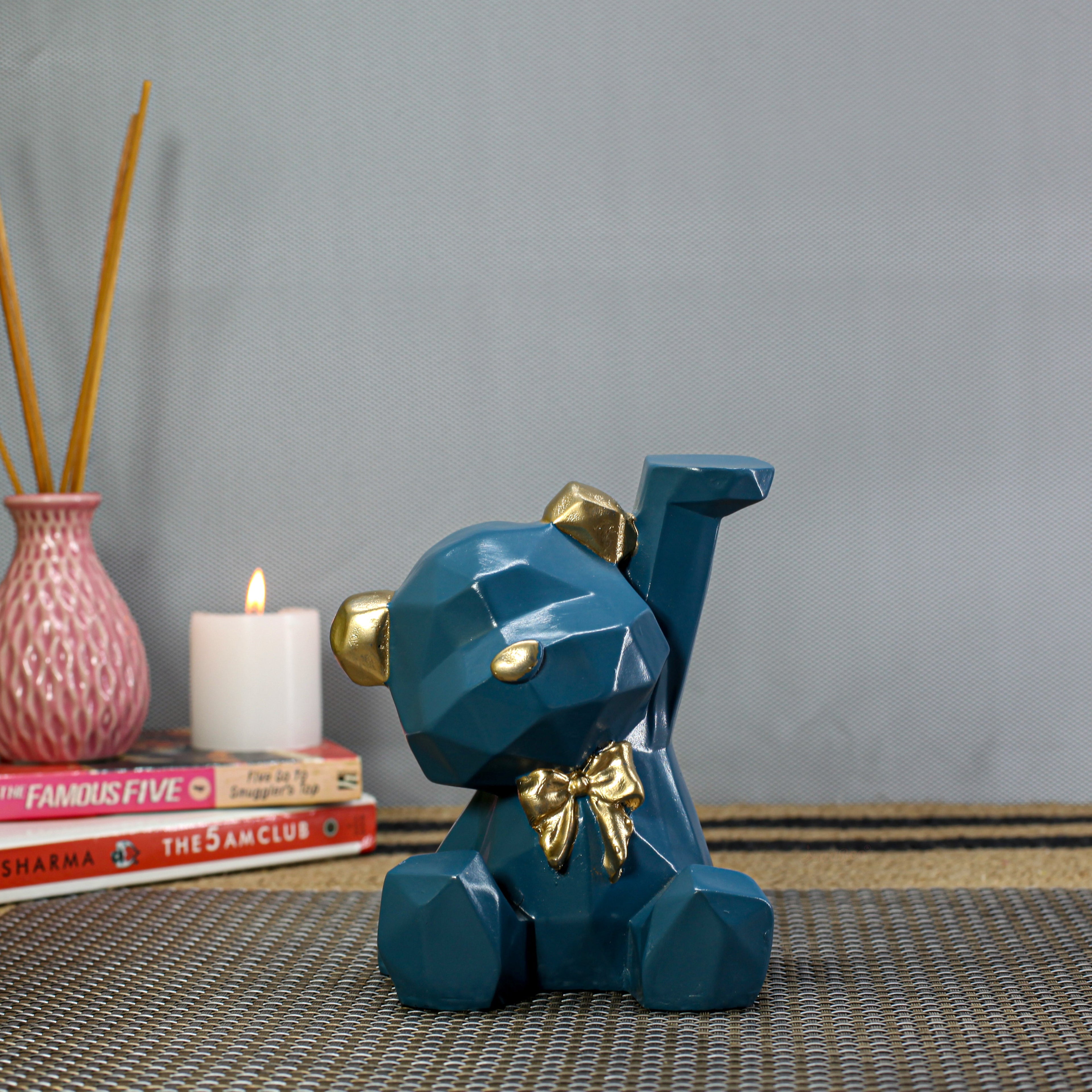 Cute Cartoon Dog Showpiece Figurine for Home Decor | Pilot Style Dog Statue with Headphones | Premium Polyresin Decorative Item for Living Room, Bedroom, Office & Gift