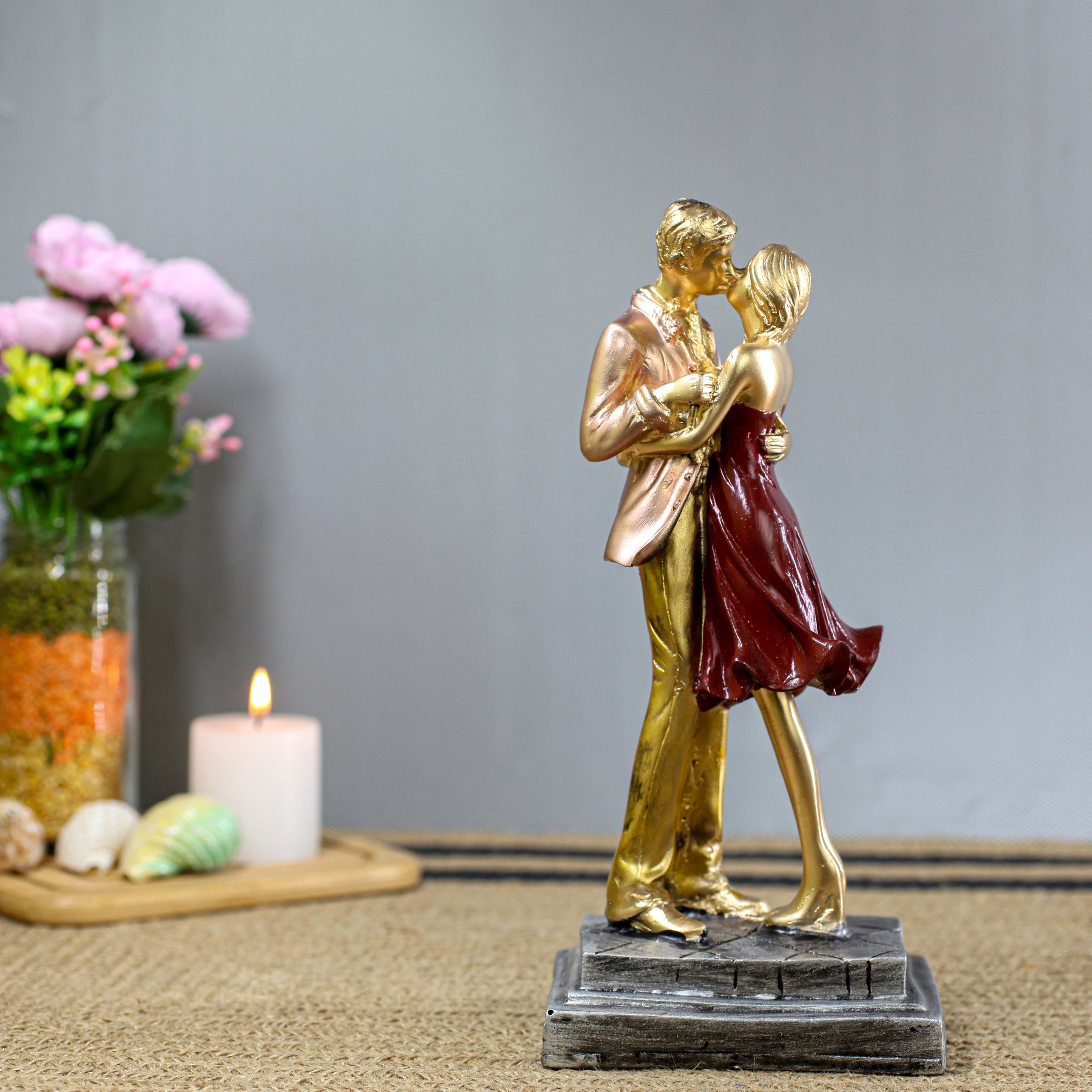 Handcrafted Resin Love Statue for Home Decor, Anniversary, Wedding Gift for Couples | Living Room & Bedroom Decor