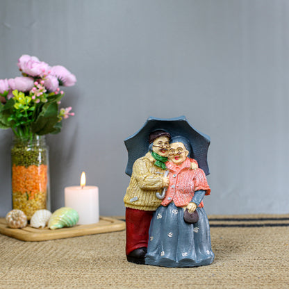 Elderly Couple Bicycle Showpiece | Handcrafted Resin Love Figurine for Home Decor | Anniversary Gift