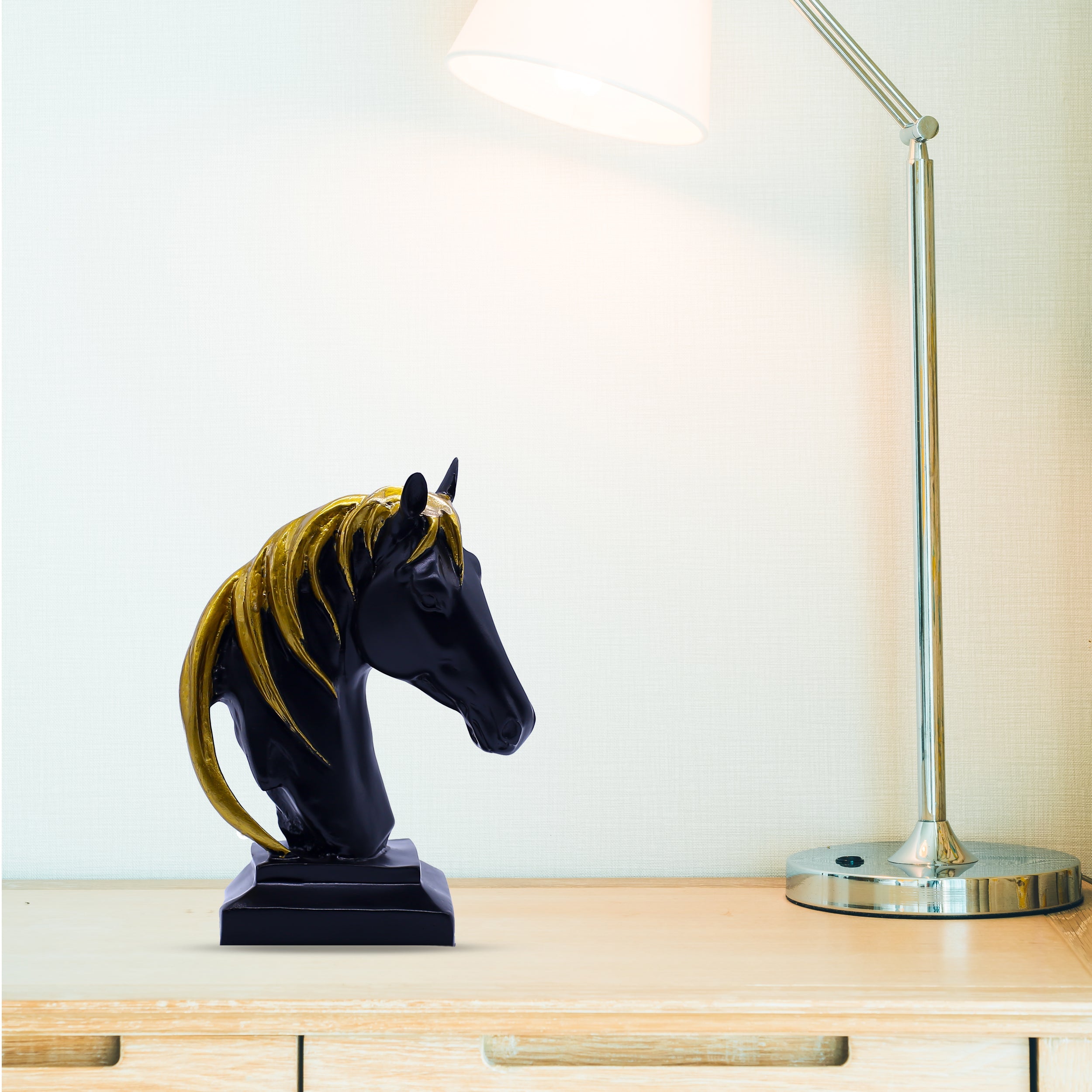 Horse Head Showpiece Set of 2 for Home Dcor | Royal Polyresin Horse Figurines | Tabletop Decorative Statues for Living Room, Office & Premium Gift