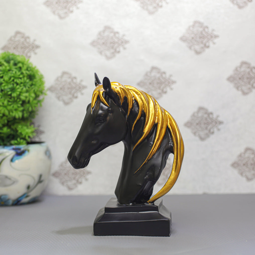 Horse Head Showpiece Set of 2 for Home Dcor | Royal Polyresin Horse Figurines | Tabletop Decorative Statues for Living Room, Office & Premium Gift