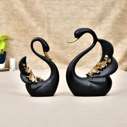 Swan Pair Sculpture for Home Decor Showpiece .