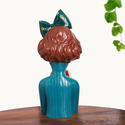 Charming Girl with Apple Statue | Handcrafted Figurine Showpiece | for Home, Living Room, Table Decoration