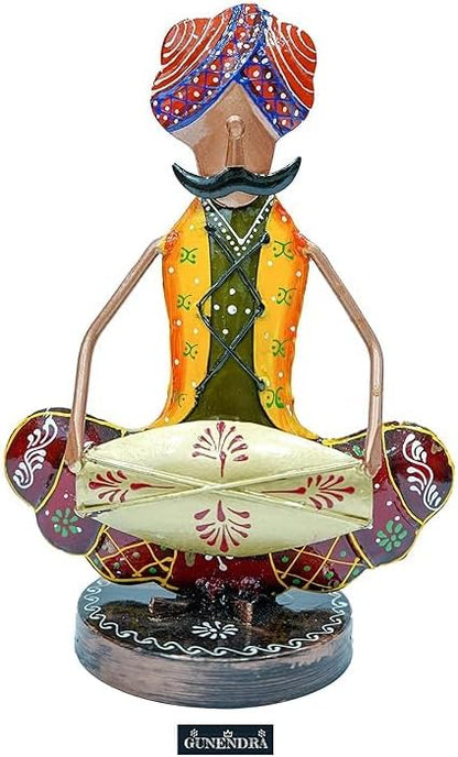 Metal Rajasthani Musicians Showpiece - Home Decor | Stylish Table Items