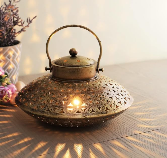 Iron Degchi Doop Stand Tealight Candle Holder - Tea Light Candle Stand Decorative