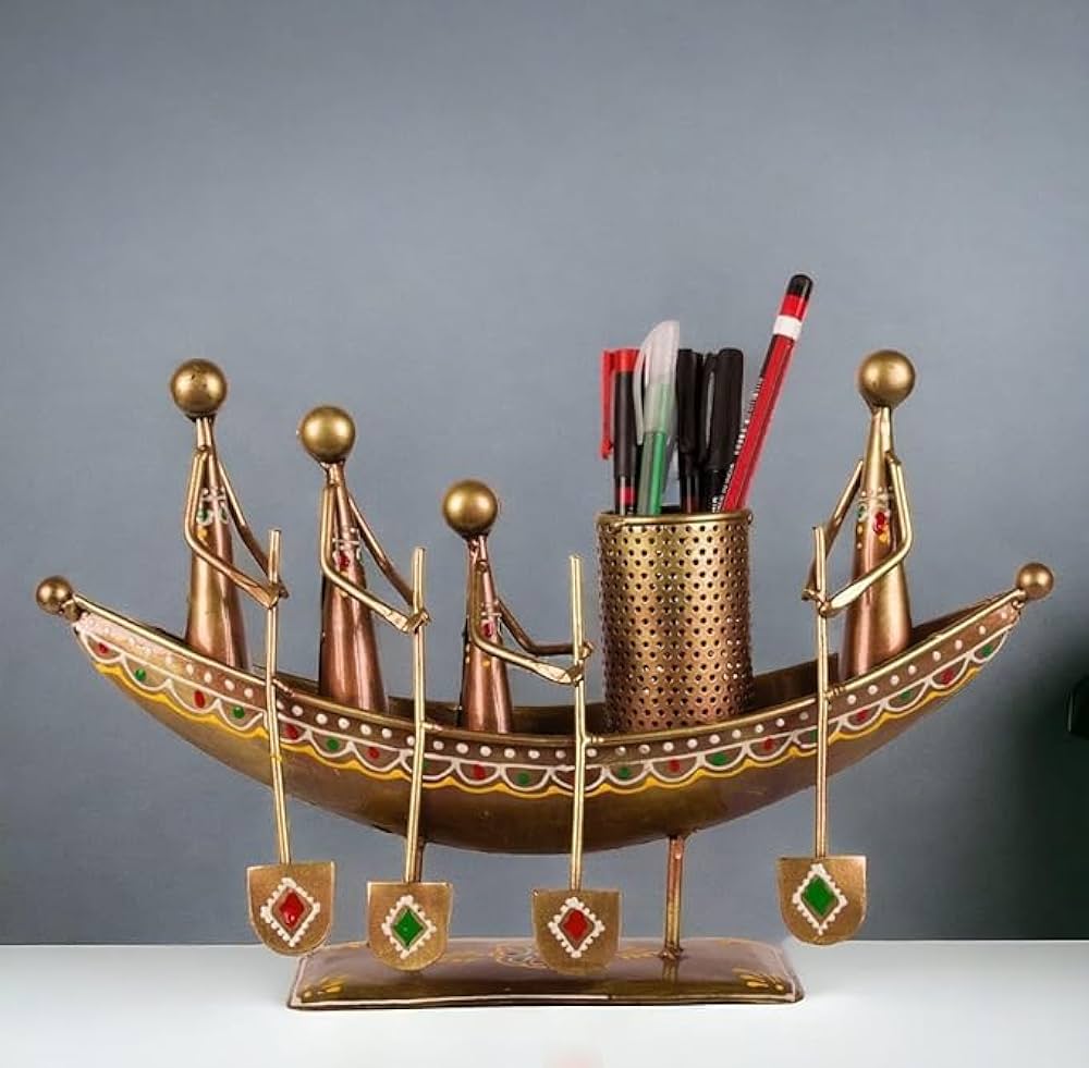 Handicrafted Boat Shape Pen, Pencil Holder