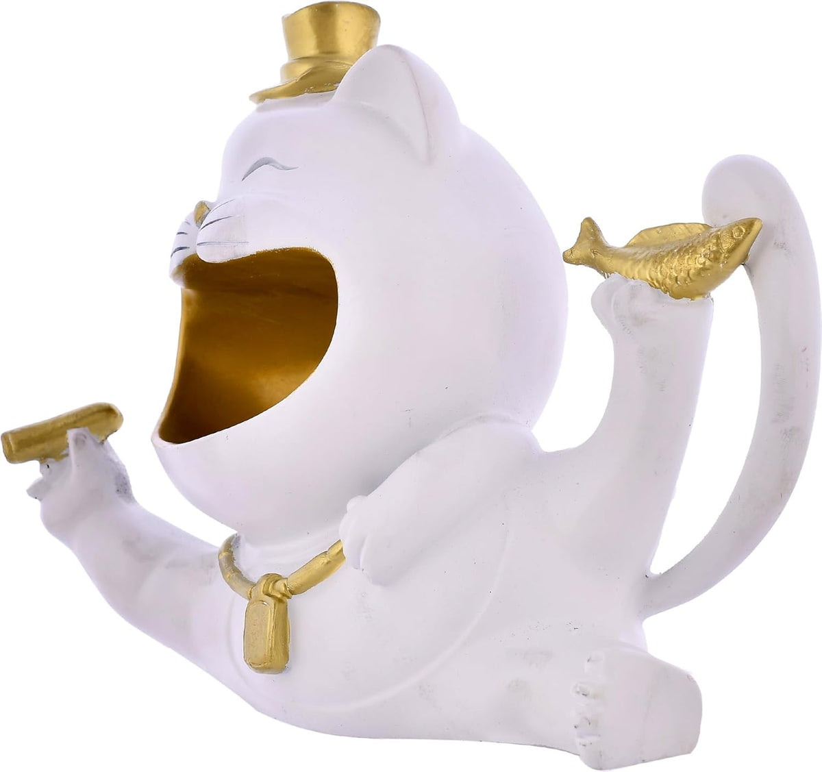 Cat with Hat Statue for Storage Purpose for Home Decor Showpiece.