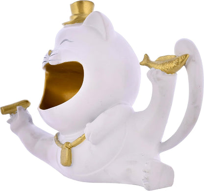 Cat with Hat Statue for Storage Purpose for Home Decor Showpiece.