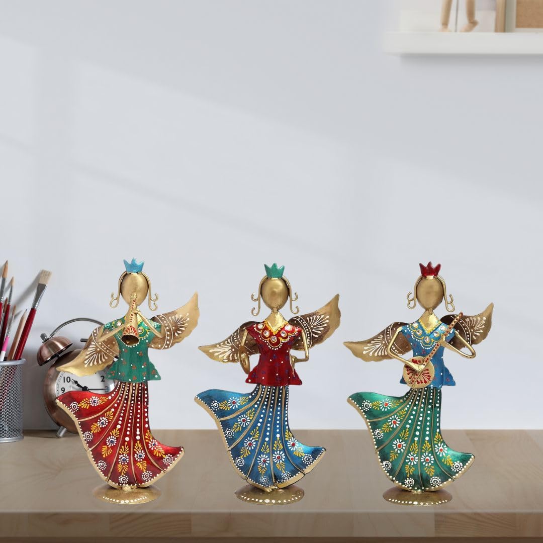 Metal Rajasthani Musicians Item Showpiece .