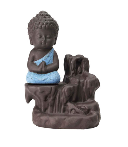 Incense Holder Meditating Monk Buddha .