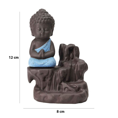 Incense Holder Meditating Monk Buddha .