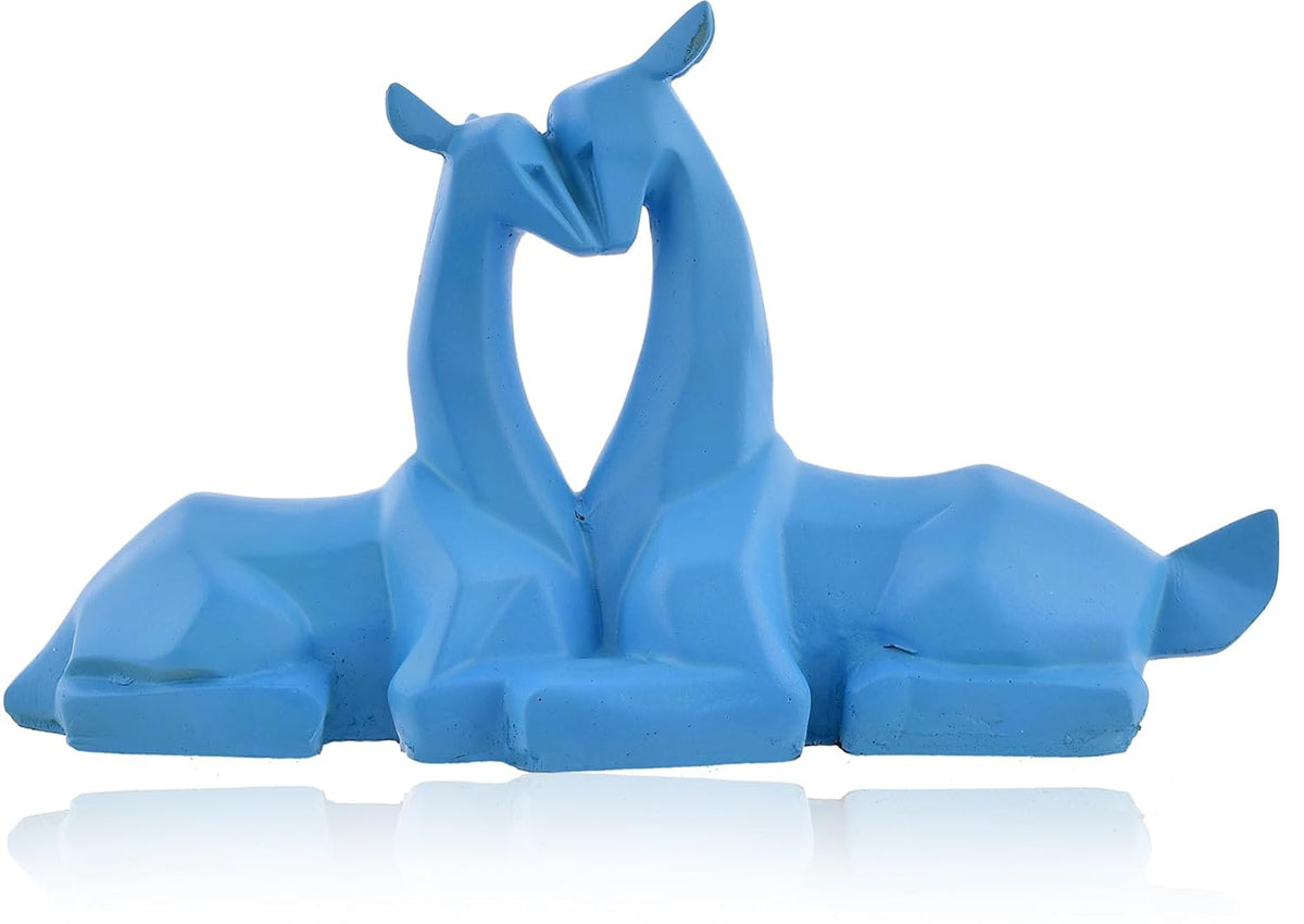 Lovely Sitting Deer Pain Antique Finish Statue Sculpture for Home Decor Showpiece.