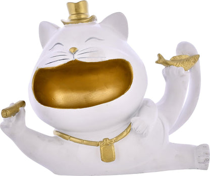 Cat with Hat Statue for Storage Purpose for Home Decor Showpiece.