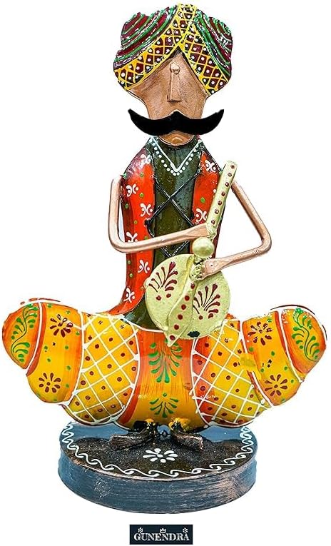 Metal Rajasthani Musicians Showpiece - Home Decor | Stylish Table Items