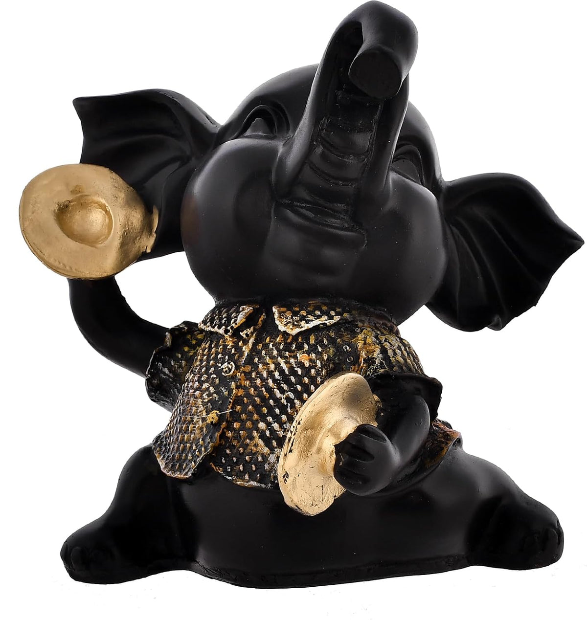 Elephant Playing Musical Instrument Multicolor showpiece.