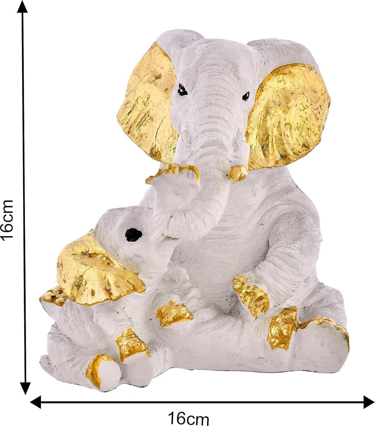 Small Elephant Family Mom and Baby Sculpture