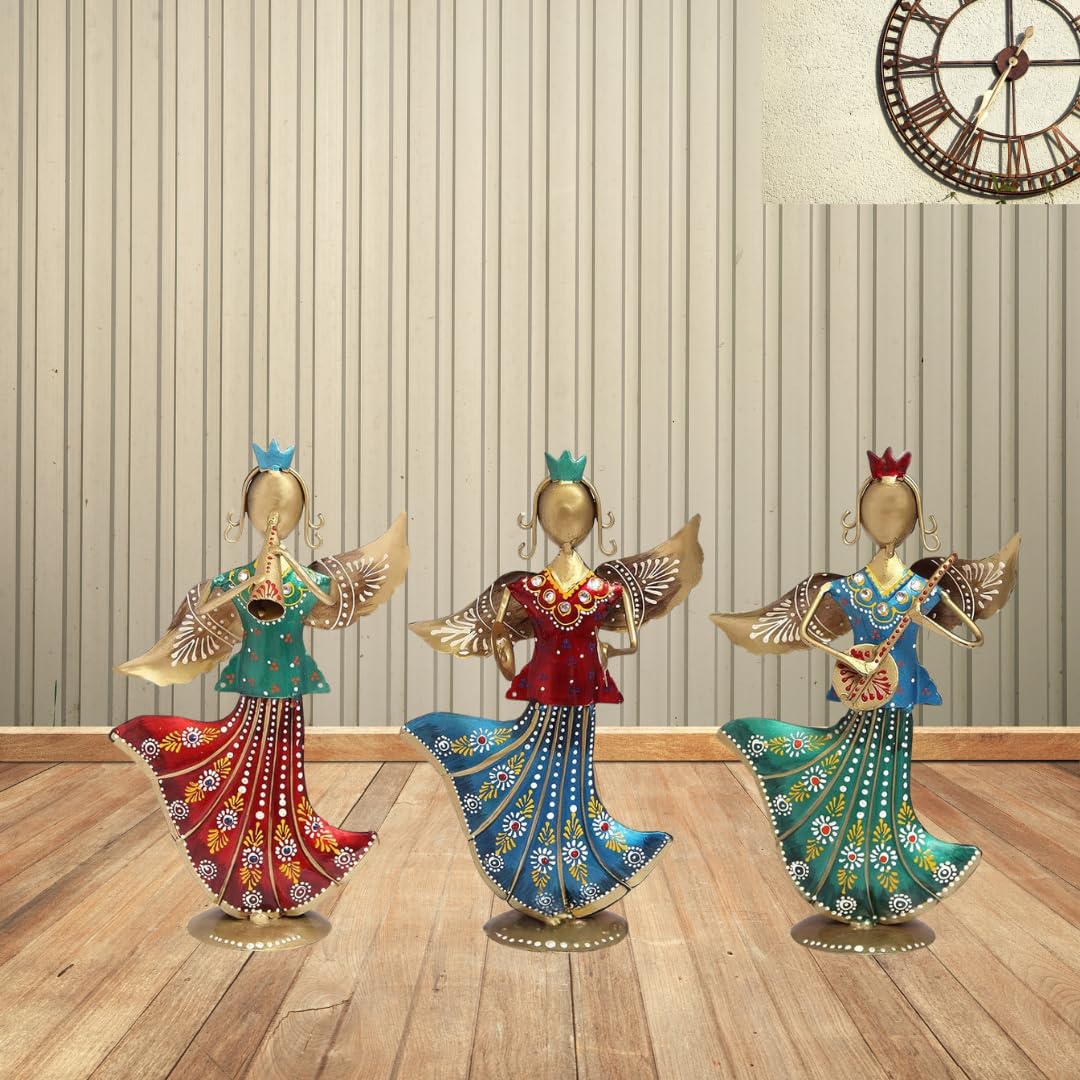 Metal Rajasthani Musicians Item Showpiece .