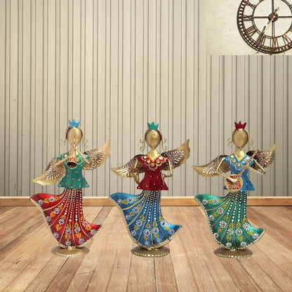 Metal Rajasthani Musicians Item Showpiece .