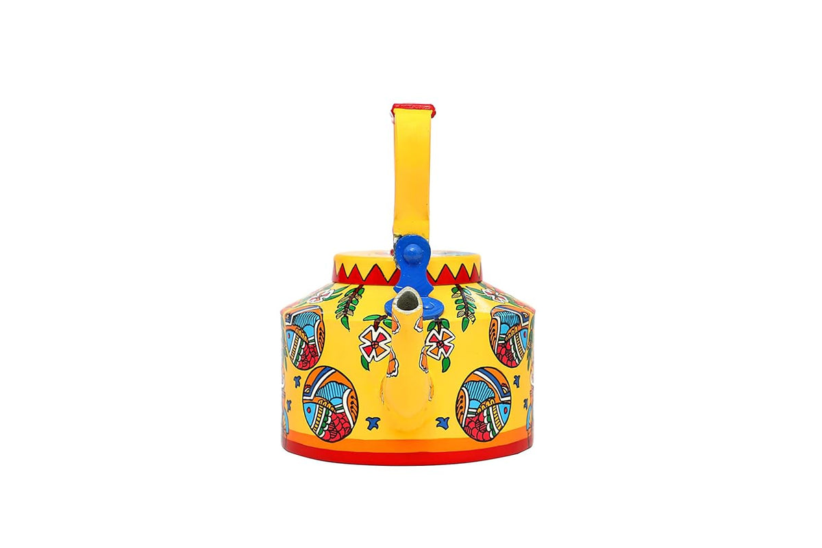 Mug Hand Painted & Hand Designed Colourful Decorative Traditional Village Theme Desi Tea Chai Aluminium Kettle