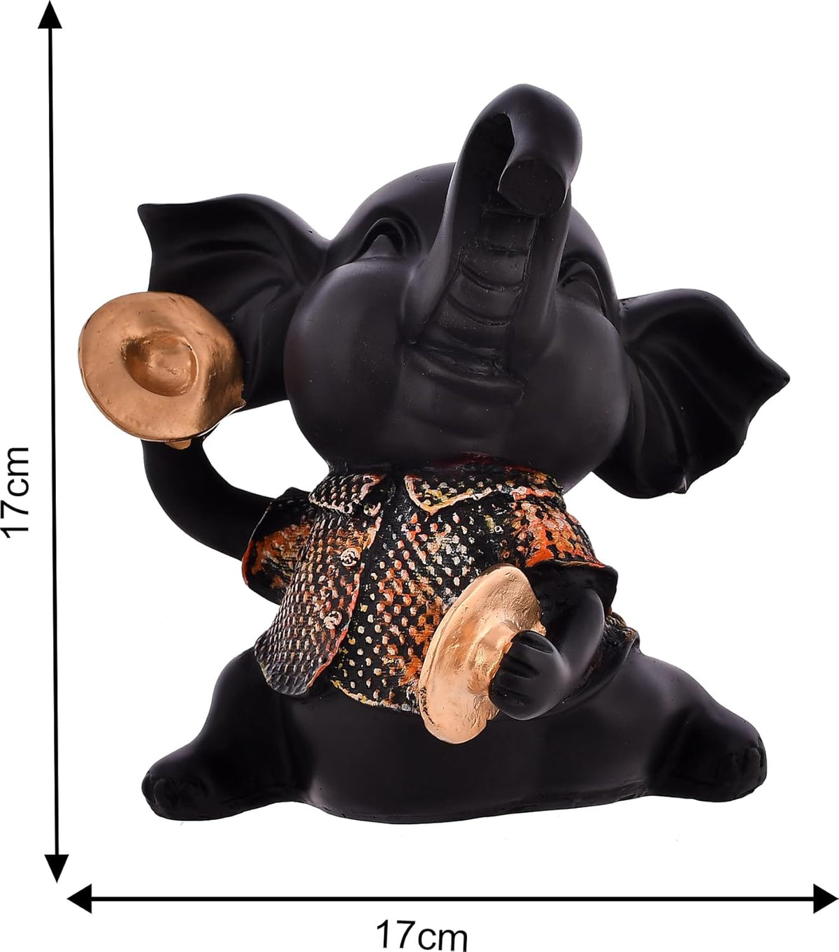 Elephant Playing Musical Instrument Multicolor showpiece.