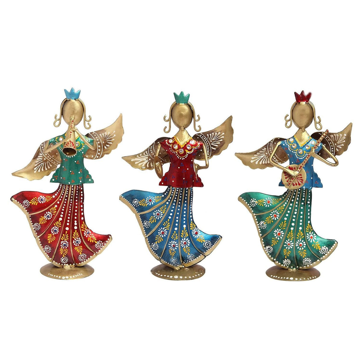 Metal Rajasthani Musicians Item Showpiece .